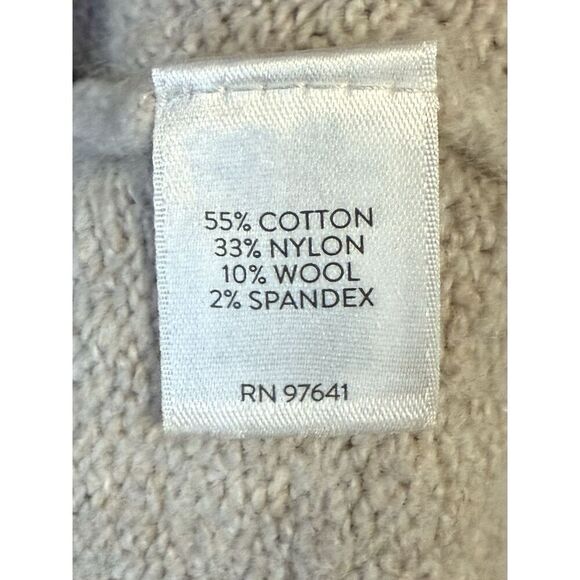 J Jill Turtle Neck Sweater Cozy Wool Cotton Blend Beige Oatmeal Tunic Warm XL - Picture 9 of 9